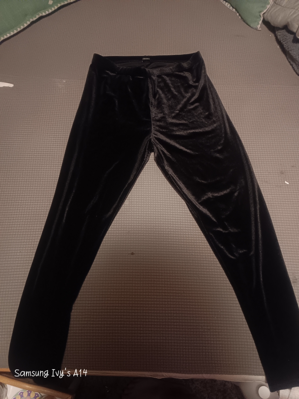Forever 21 Black Velvet High-Waist Leggings